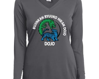 Bujinkan Ryuuko Hikan Dojo Ladies Long Sleeve V-Neck shirt