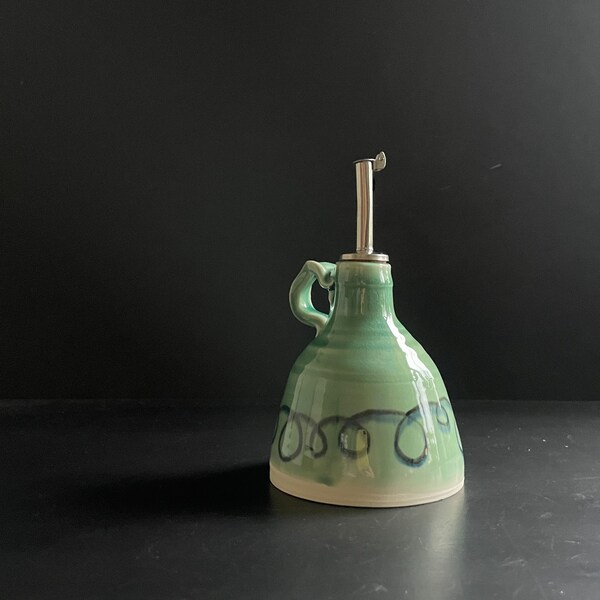 Handmade Porcelain Vinegar Pourer - Loops Design, 250ml Capacity