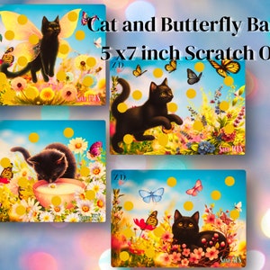 Katzen- und Schmetterlingsballett 13 x 18 cm Scratch Off | A5 Spar-Challenge