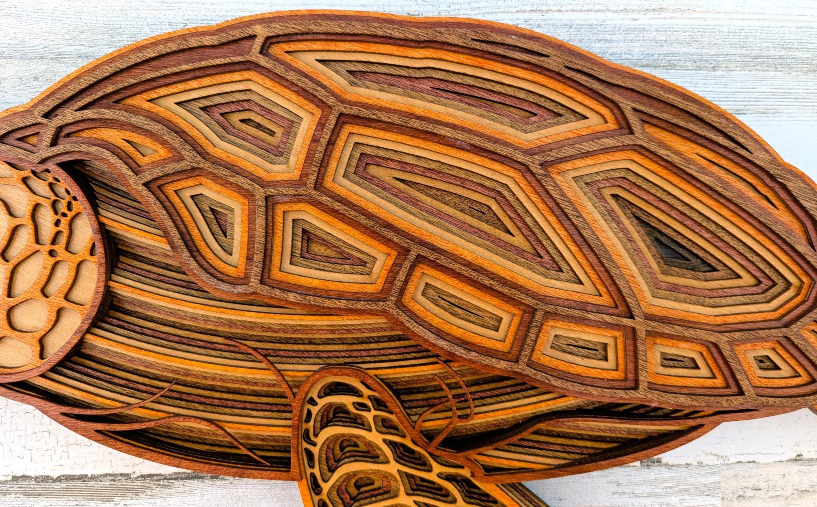 3D Sea Turtle Wood Wall Art – Layered Ocean Life Decor - Etsy