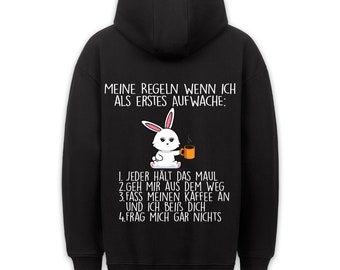 Wake Up Rules Bunny - Hoodie Unisex Back Print