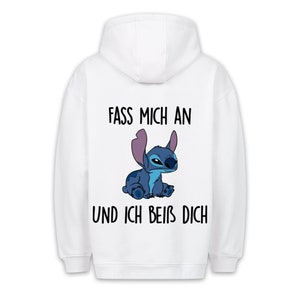 I Bite You Hoodie Unisex Back Print Weiß