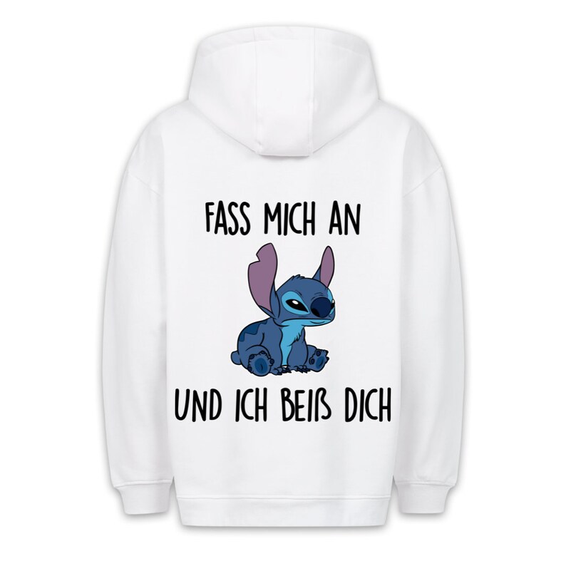 I Bite You Hoodie Unisex Back Print Weiß