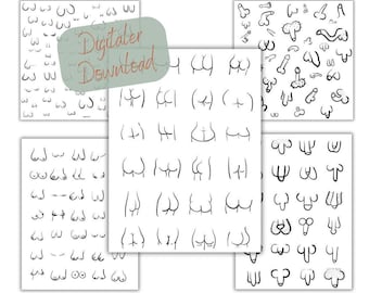 Minimalistische Körperillustrationen –  Line-Art SVG/PNG/JPG – Digitaler Download für kreative Projekte
