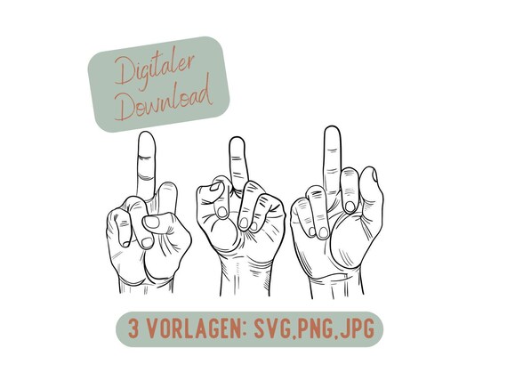 Mittelfinger Handzeichnung – Digitaler Download (SVG, PNG, JPG)