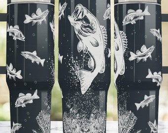 Angeln Vatertag Tumbler Wrap SVG, 40 Unzen Stanley Tumbler Full Wrap, Laser gravieren Tumbler Wrap SVG, Stanley Tasse PNG, Flasche für Männer, Papa Geschenk