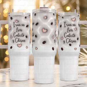 3D Puffy Inflated Tumbler Wrap PNG,Cafecito y chisme 40oz Tumbler PNG, 40oz Tumbler Sublimation Designs, Cafecito Tumbler Wrap,Coffee&gossip