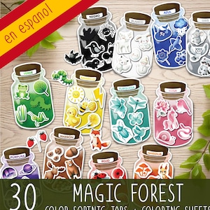 SPANISH Color Sorting Jars game toddler activity worksheets, Montessori Kindergarten Pre-K, Coloring pages, Homeschool Preschool Curriculum