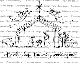 A Thrill of Hope,Nativity SVG,Christian Christmas SVG,Jesus Christmas svg,Advent,Merry Christmas SVG,Jesus Clipart Christmas Sweater CutFile