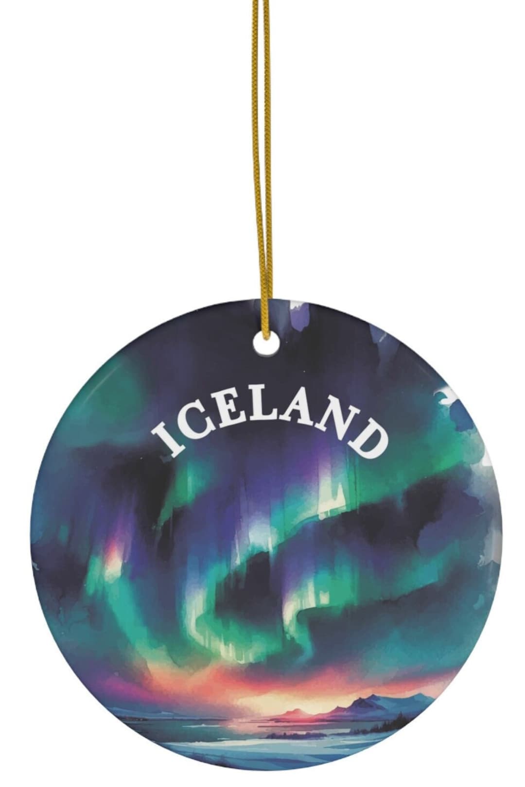 Iceland Northern Lights Ornament, Aurora Borealis Iceland, Nordic ...