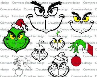 Grinch svg, Grinch Face SVG, Grinch Christmas decorations,Grinchy face Svg,Christmas Svg,Grinch face cut file,Grinch svg Bundle, Laser ready
