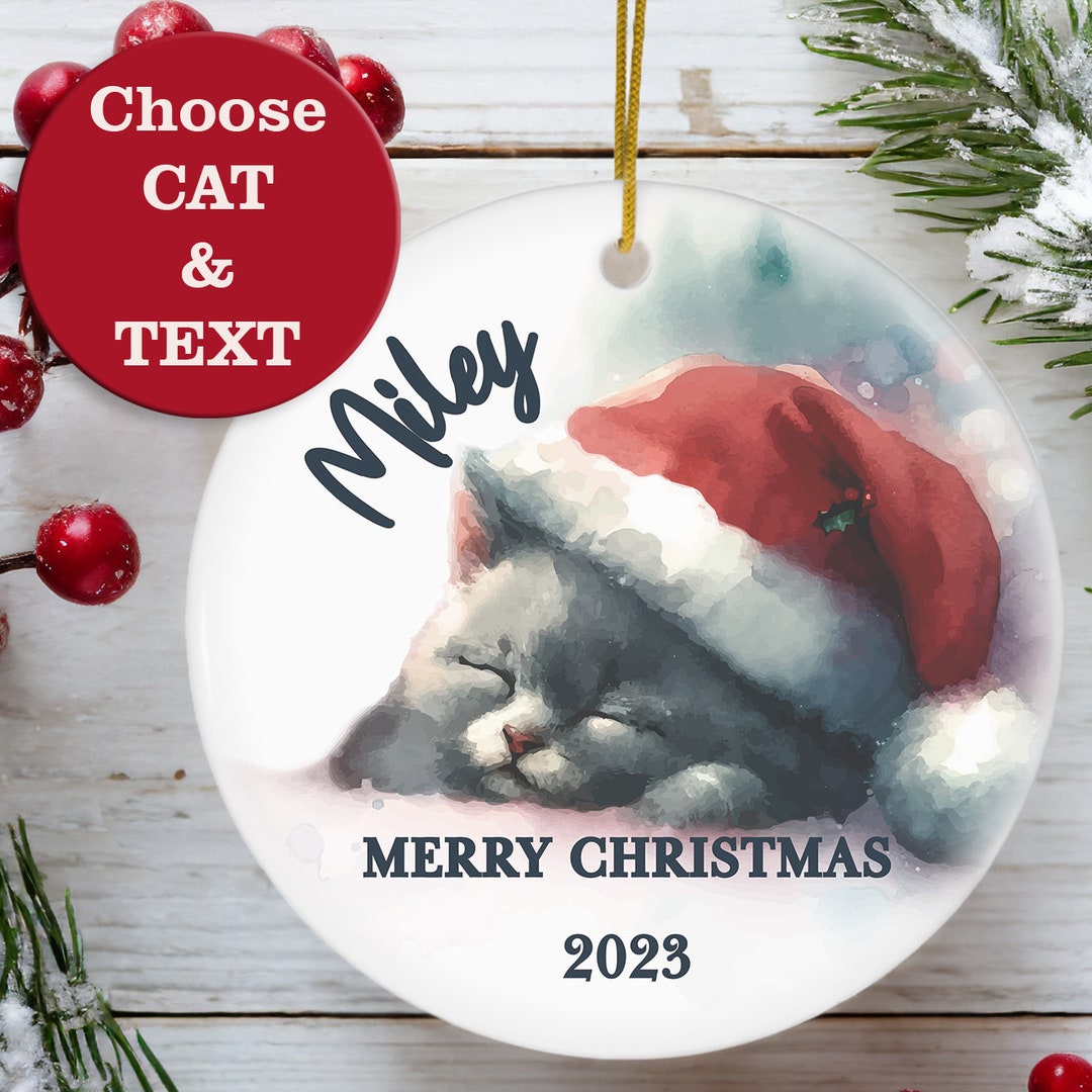 Gray Cat Ornament Custom Cat Ornamentgifts for Cat Lovers Etsy