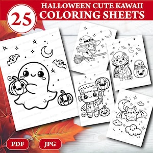 Cute kawaii halloween coloring pages for kids, Printable halloween coloring sheets,Halloween crafts for kids,Coloring pages printable,kawaii