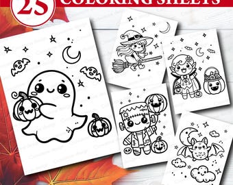 Cute kawaii halloween coloring pages for kids, Printable halloween coloring sheets,Halloween crafts for kids,Coloring pages printable,kawaii