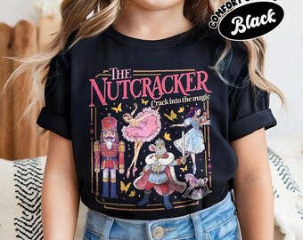 Retro Nutcracker Kids Christmas Shirt, Comfort Colors Sugar Plum Fairy Youth Tee, Ballerina Gift, Nutcracker Ballet Toddler Holiday Shirt