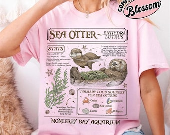 Monterey Bay Aquarium Sea Otter Shirt, Comfort Colors Otter Tee, Retro Wildlife Graphic T Shirt, Oceancore Gift
