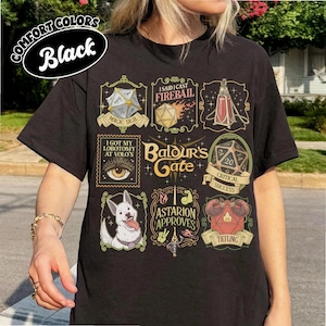 Astarion-tröja, Baldurs Gate 3 Comfort Colors-tröja, BG3-merchandise, High Elf-gåva för spelare, videospelströja, DND Fantasy Vampire Spawn-tröja