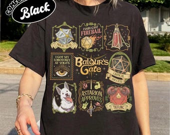 Maglietta Astarion, maglietta Baldur's Gate 3 Comfort Colors, merchandising BG3, regalo per giocatori di Alti Elfi, maglietta per videogiochi, maglietta fantasy D&D Vampire Spawn