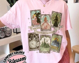 Wicked Musical Comfort Colors Shirt, Broadway Fan Gift, Queer Witches Tarot Card Tee, Changed For Good T-Shirt, Defying Gravity Witchy Top