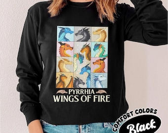 Wings of Fire Eras Tour Shirt, Comfort Colors Dragon Tee, Pyrrhia Nightwings Seawings Icewings, Dragon Lover Gift, Fantasy Bookish Shirt