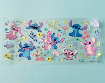 Stitch UV DTF Cup Wrap, uvdtf stickers for cups and tumblers, permanent stickers
