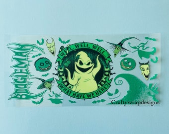 UV DTF Halloween Cup Wrap: Boogieman Permanent Sticker, uvdtf stickers for cups and tumblers