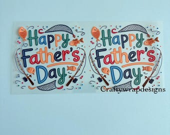 Fishing Father's Day UV DTF Cup Wrap, uvdtf stickers for cups, permanent stickers