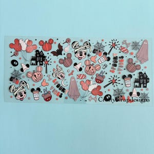 Halloween Mouse & Friends UV DTF Cup Wrap, uvdtf stickers for cups and tumblers