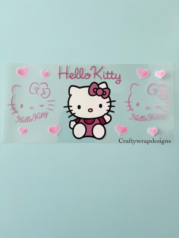 UV DTF Kitty Cup Wrap: uvdtf  stickers for cups and tumblers, permanent stickers