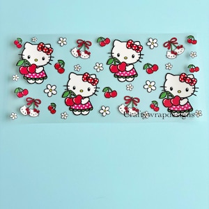 UV DTF Kitty Cup Wrap, uvdtf stickers for cups and tumblers, permanent stickers