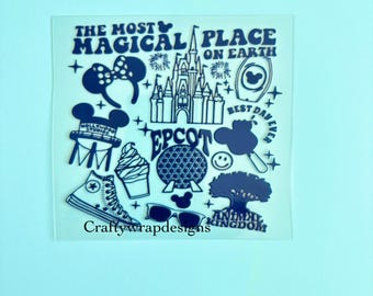 UV DTF Mouse Decal: Happiest Place Sticker (4 inch)