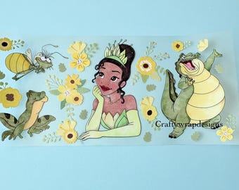Princess Tiana UV DTF Cup Wrap, Permanent Sticker, uvdtf stickers for cups and tumblers