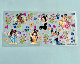 Princess UV DTF Cup Wrap, uvdtf stickers for cups and tumblers