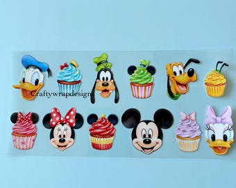 UV DTF Cup Wrap: Mouse & Friends, Happiest Place Design, uvdtf stickers for cups