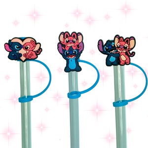 stitch straw toppers for tumblers, stitch cup straw toppers, stitch cup accessories, gifts for stitch lovers, holiday gift ideas