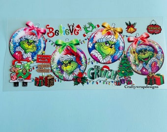 UV DTF Christmas Cup Wrap, uvdtf stickers for cups and tumblers