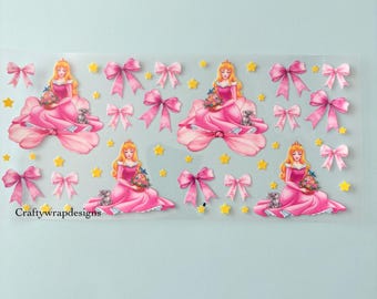 UV DTF Cup Wrap Sleeping Beauty Princess Aurora,  uvdtf stickers for cups and tumblers