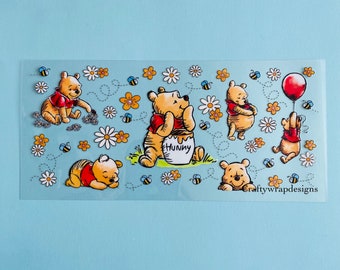 Winnie the Pooh Cup Wrap, uvdtf stickers for cups and tumblers, permanent stickers