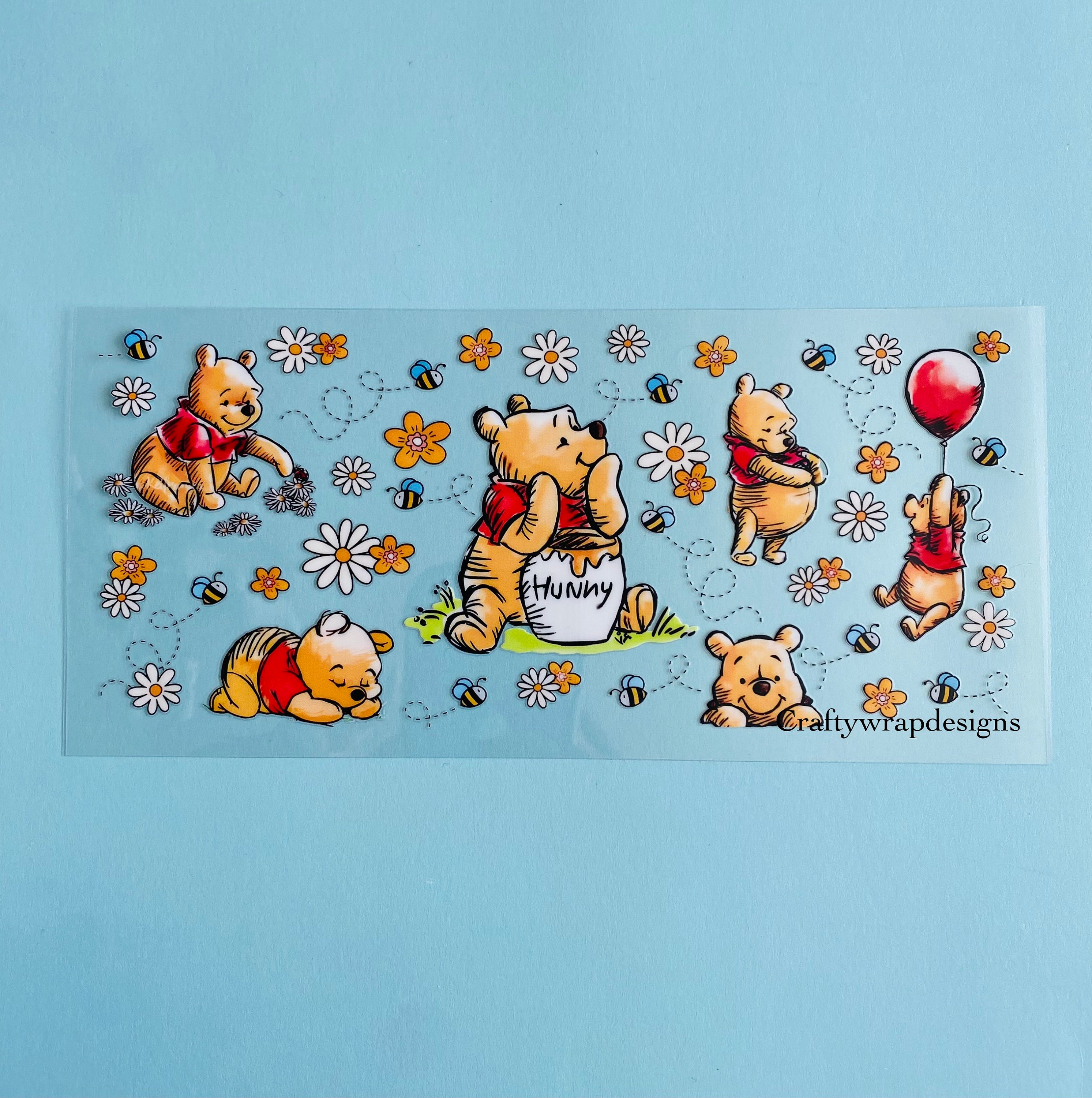 Winnie the Pooh Cup Wrap, uvdtf stickers for cups and tumblers, permanent stickers