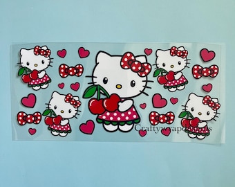 UV DTF Kitty Cup Wrap: uvdtf  stickers for cups and tumblers, permanent stickers