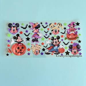 Halloween Mouse UV DTF Cup Wrap, uvdtf stickers for cups and tumblers, permanent stickers