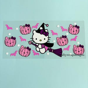 uv dtf halloween kitty cup wrap, kitty wraps for can glass, uv dtf stickers, kitty uvdtf wrap, uvdtf wrap sticker for cups and tumblers