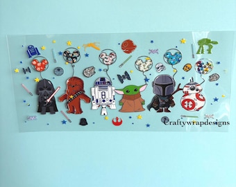 Star Wars UV DTF Cup Wrap, uvdtf stickers for cups and tumblers