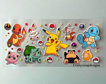uv dtf kids character cup wrap, uv dtf kids cup wrap, uv dtf ready to ship physical wrap, uvdtf wraps for kids, tumbler kids character wraps