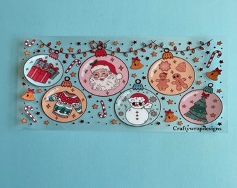 uv dtf christmas cup wrap, uv dtf ornaments, uv dtf transfers, uv dtf christmas, permanent sticker, 16 oz cup wrap stickers