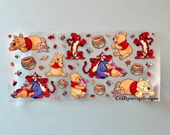 Winnie the Pooh UV DTF Cup Wrap, uvdtf stickers for cups and tumblers