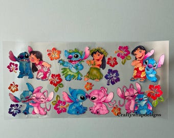 Lilo & Stitch UV DTF Cup Wrap, uvdtf stickers for cups and tumblers