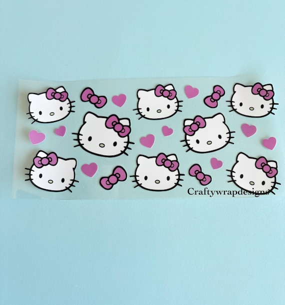Kitty UV DTF Cup Wrap, uvdtf stickers for cups and tumblers