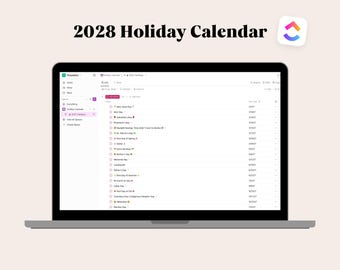 2028 ClickUp Holiday Calendar