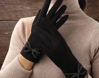 Frauen dünne Kaschmir Winter Handschuh. Touch Screen Warme weiche Damen Handschuhe. Winter /Herbst Bequeme Handschuhe. Fäustlinge